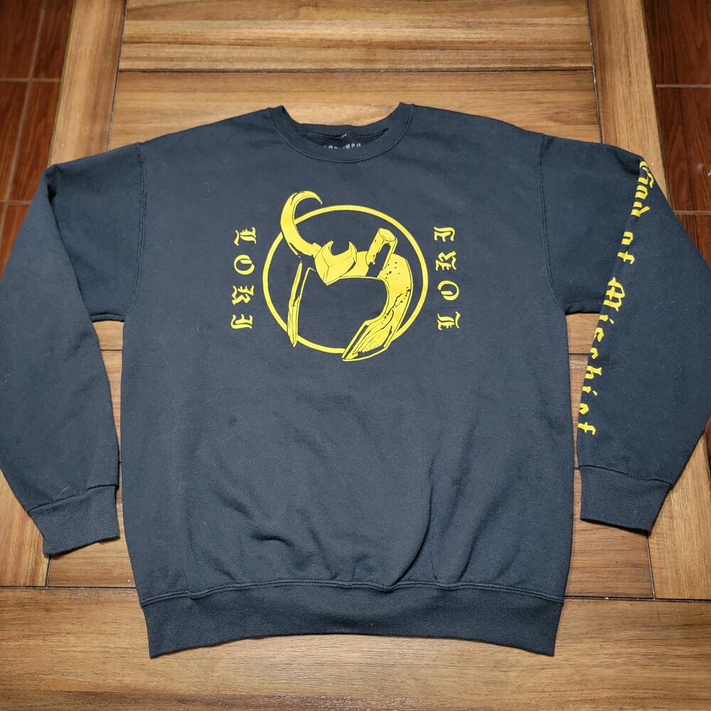 Box Lunch x Marvel LS Black Unisex Sweatshirt "Loki" - Size Large